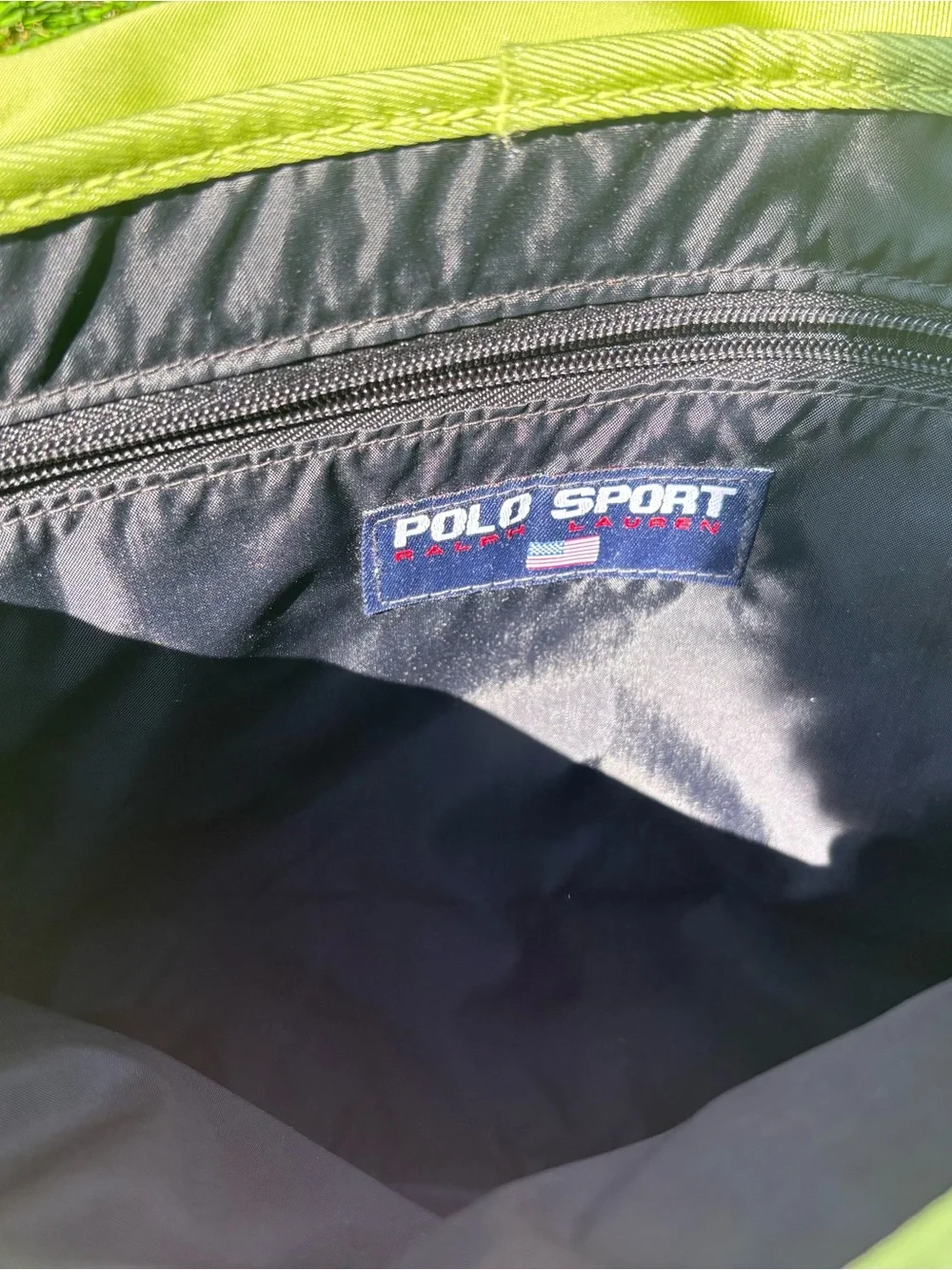 Vintage Polo Sport by Ralph Lauren Lime Green and Black Messenger Bag